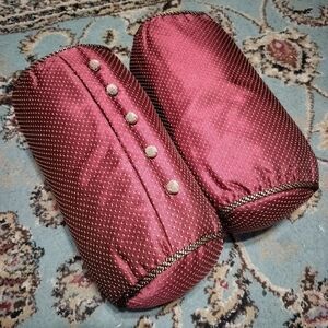 Charter Club Burgundy damask lumbar pillows
